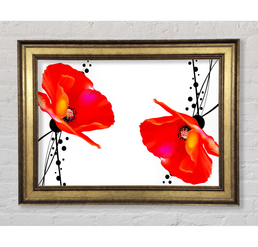 Gerahmter Kunstdruck Twin Poppy Abstract