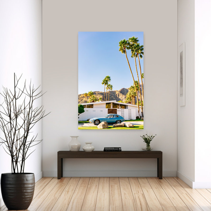 Palm Springs Ride VII Classic Modern Retro Palm Tree Architecture Landscape Wall Art Print, 152.4cm H x 101.6cm W
