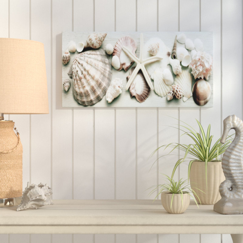 « mixed coquillages », reproduction sur toile, Toile tendue, H 24 po x l 48 po x P 2 po