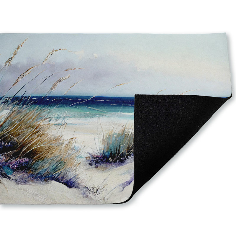 Paillasson Windblown, imprimé par Sasha, 18 po x 30 po, Herbes de plage soufflées par le vent
