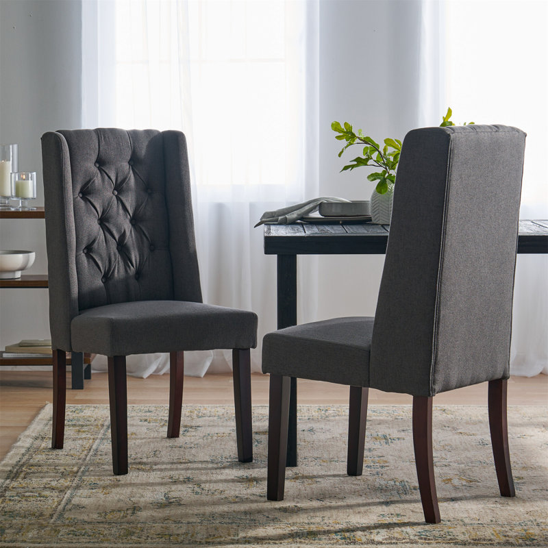 Chaise de salle à manger [Ensemble de 2 pièces], Gris foncé