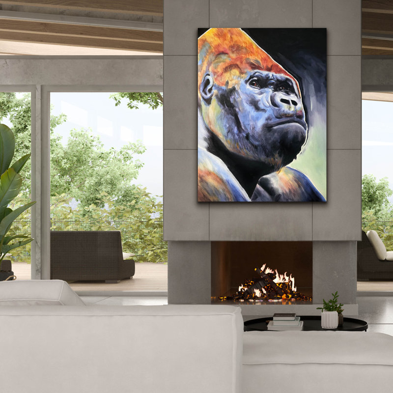  «Gorilla - Silverback» par Dawg Painter, art mural sur toile, 12 po x 16 po, H 54 po x l 40 po x P 1,5 po
