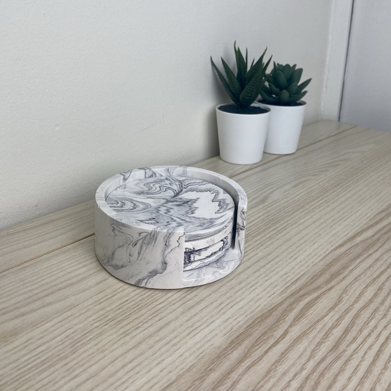 Stoneware Round 4 Piece Coaster Set