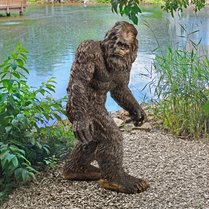 Statue yéti de jardin Bigfoot, Médium, Brun