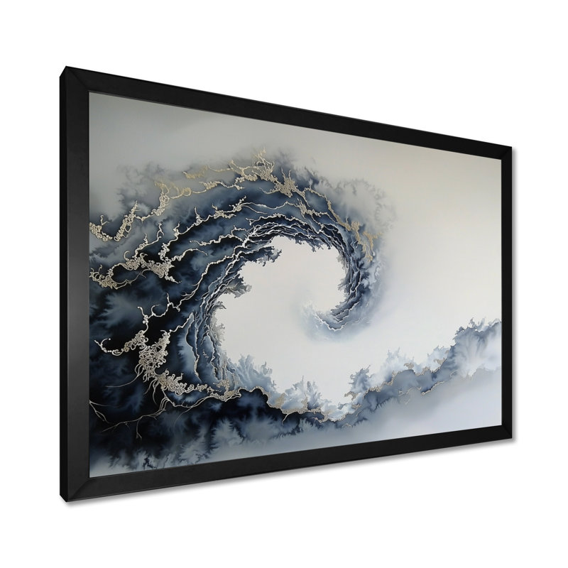 Vortex cosmique I - décoration murale bord de mer, H 12 po x l 20 po, Reproduction encadrée d'une seule photo sans pass, Noir