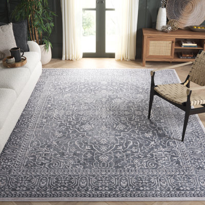 Tapis gris foncé / crème Calidia