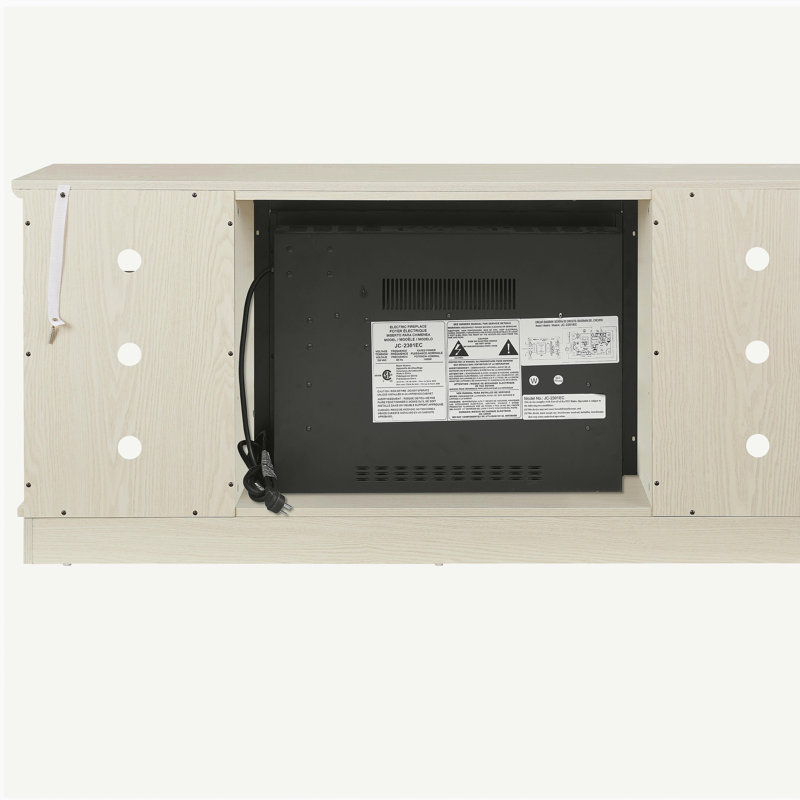 Meuble télé avec foyer et console de divertissement en bois avec foyer 18 po, blanc, l 58,31 po x P 15,39 po x H 26,06 po Mantel