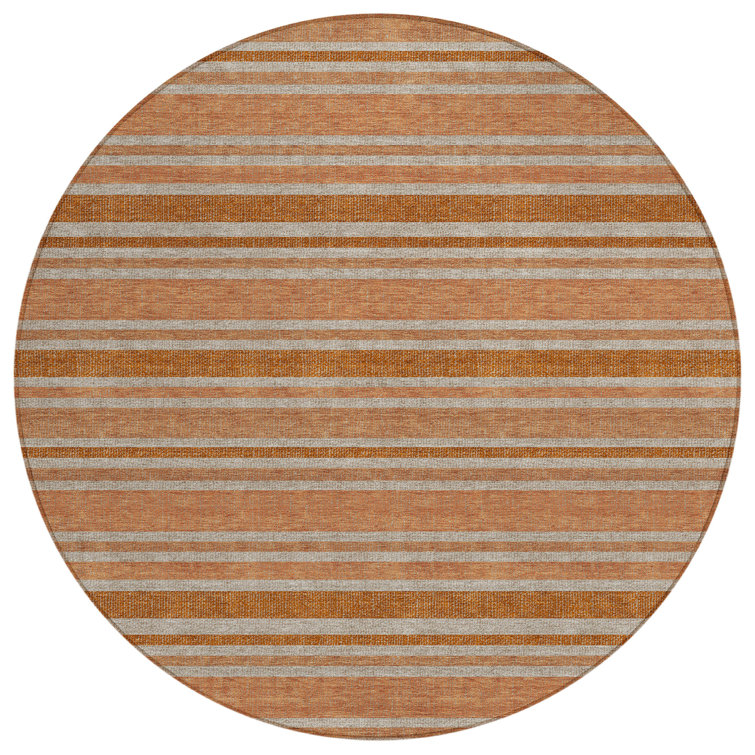Kinslee Washable Striped Indoor / Outdoor Rug
