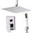 Bathroom Luxury Rain Mixer Combo Set Wall Mounted Rainfall Shower Head System Polished Chrome, (Contain Faucet Rough-In Valve Body And Trim)