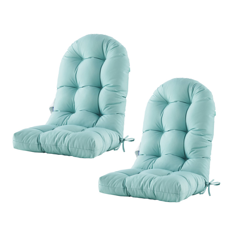 Coussin de siège / dossier d'extérieur 2 pièces Red Barrel Studio®, Bleu clair