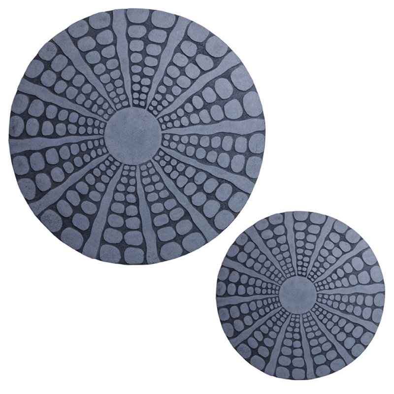 Décoration murale grès de forme ronde avec galet Stardust petit, gris, H 19 po x l 19 po x P 1 po