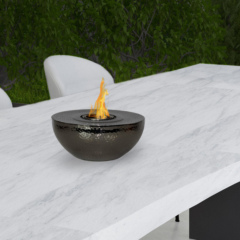 Hammered Black Nickel Stainless Steel Indoor Outdoor Fireplace