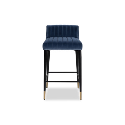 Upholstered Counter Stool with Metal Frame