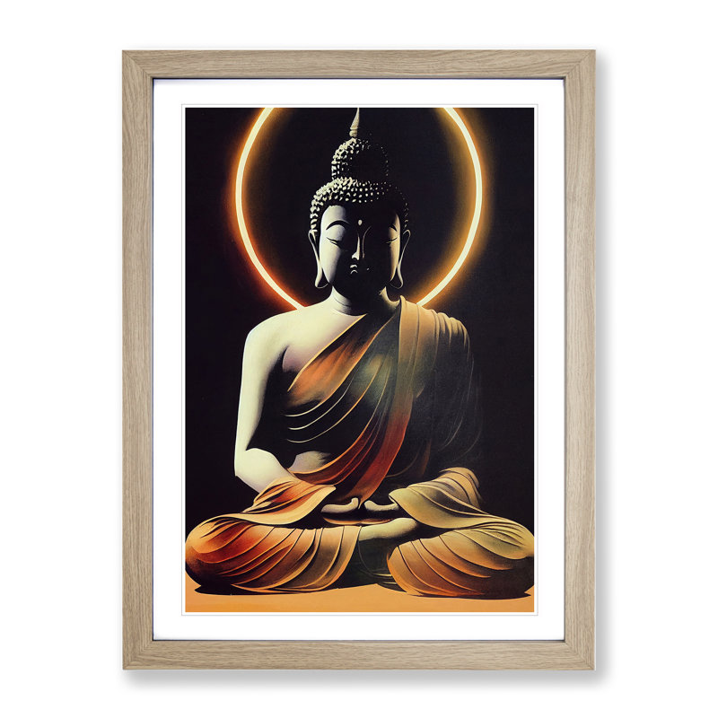Thrilling Buddha - Framed Print, Oak, 34cm H x 25cm W x 2cm D
