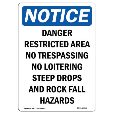 Danger Restricted Area No Trespassing Sign