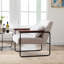 Chaise d'appoint moderne 26 po avec accoudoirs en bois massif Popkin