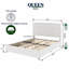 Grand lit plateforme tapissier Boucle avec rangement breveté à 4 tiroirs, tête de lit capitonnée à coutures courbées, support de matelas à lattes en bois, aucun sommier requis