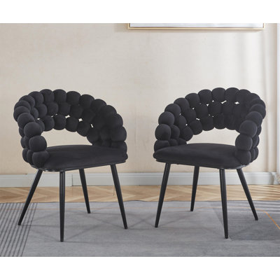 Black Modern Chair With Golden Color Iron Tube Legs