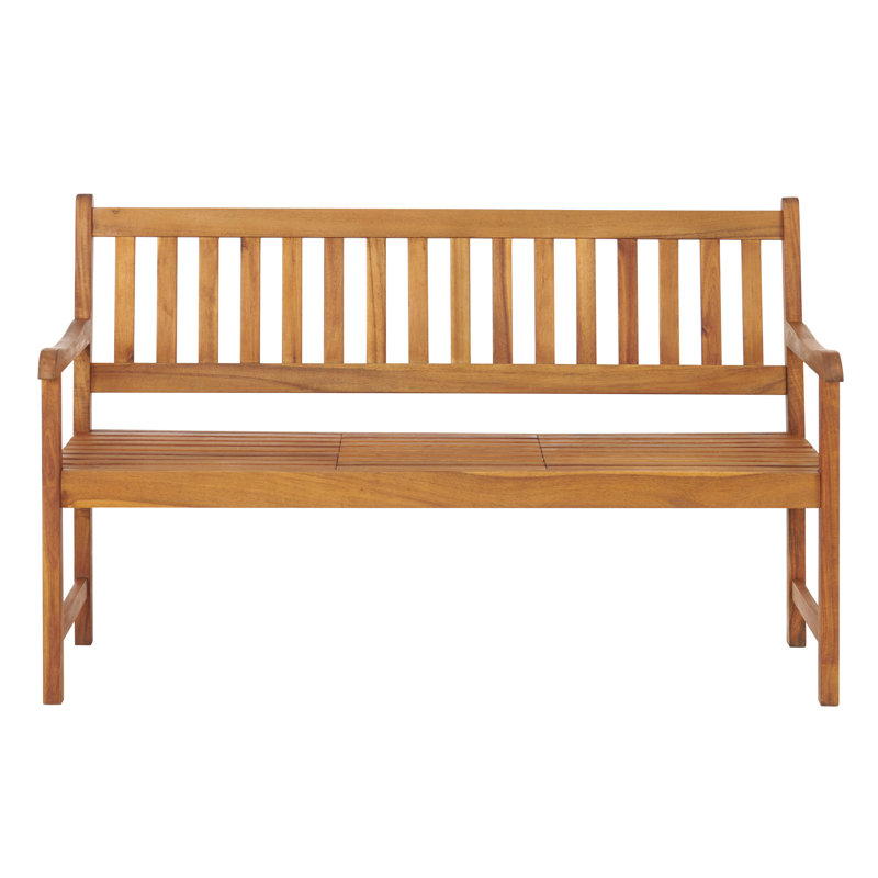 Aney 60" Wide Solid Wood Two Seat Bench With Pop Up Table