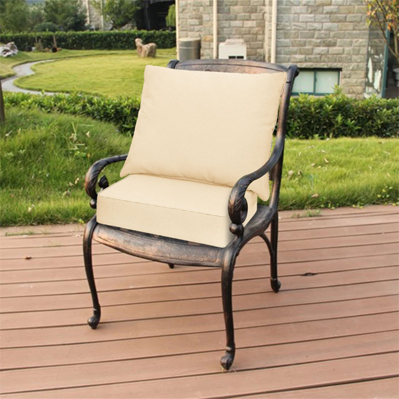 Outdoor 6'' Chaise Lounge Seat / Back Cushion, Beige