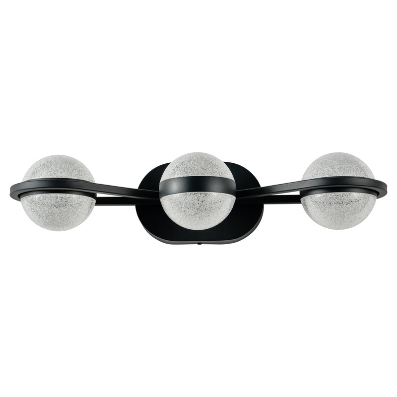 Luminaire de salle de bain à DEL à trois ampoules en cristal