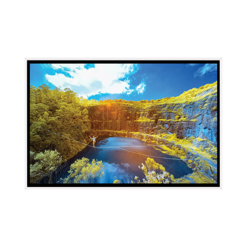 Slackline II by Glauco Meneghelli - Floater Frame Print on Canvas