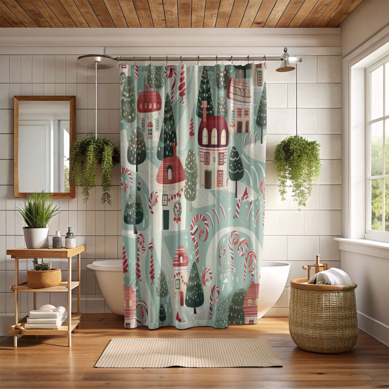 Rideau de douche Candy Road - Premium, H 74 po x l 71 po