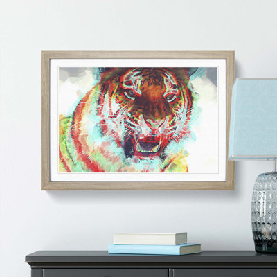 Roaring Tiger in Abstract - Picture Frame Painting Print