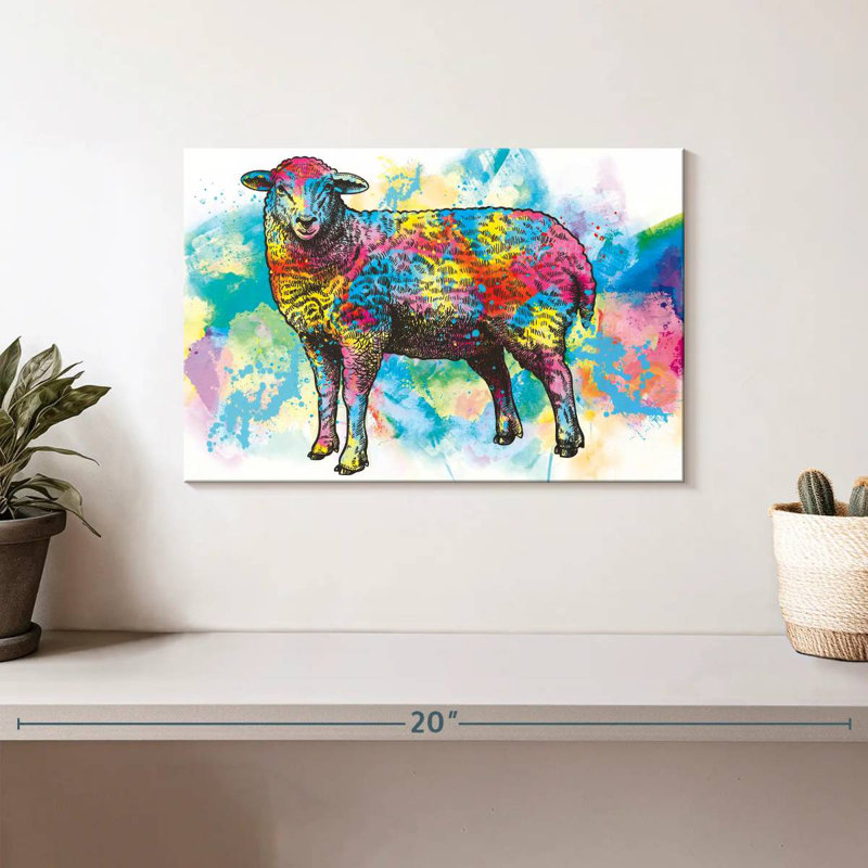 Sheep Paint Splash, 8" H x 12" W
