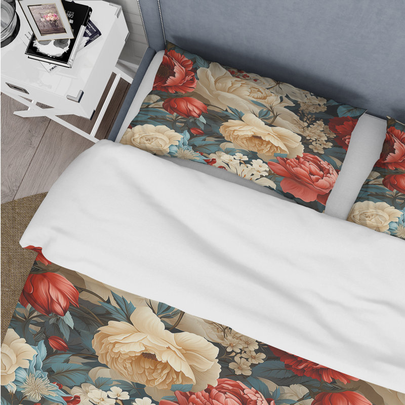 Literie Bendicty, Housse de couette pour grand lit et 2 taies décor