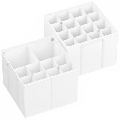 Shoe Organizer for Closet, 2 Pack Foldable Shoe Storage Containers with Adjustable Dividers, Fits 16-32 Pairs for Home and Closet Organization