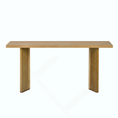 Modern Minimalist Console Table, Pine Veneer Accent Table with Stylish Geometric Legs, Multi-Purpose Sofa Side Table for Living Room Study Dining Room