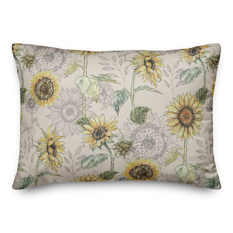 Polyester/Polyester Blend Lumbar Rectangular Pillow Cover & Insert, Cream