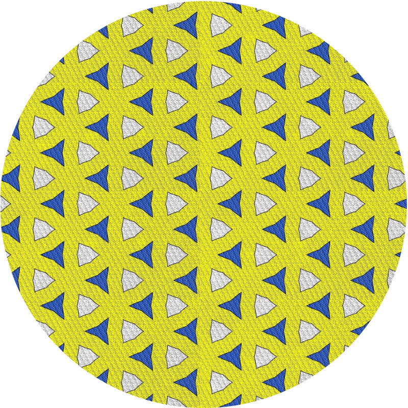 Tapis jaune / bleu Power Loom, Rond 6 pi