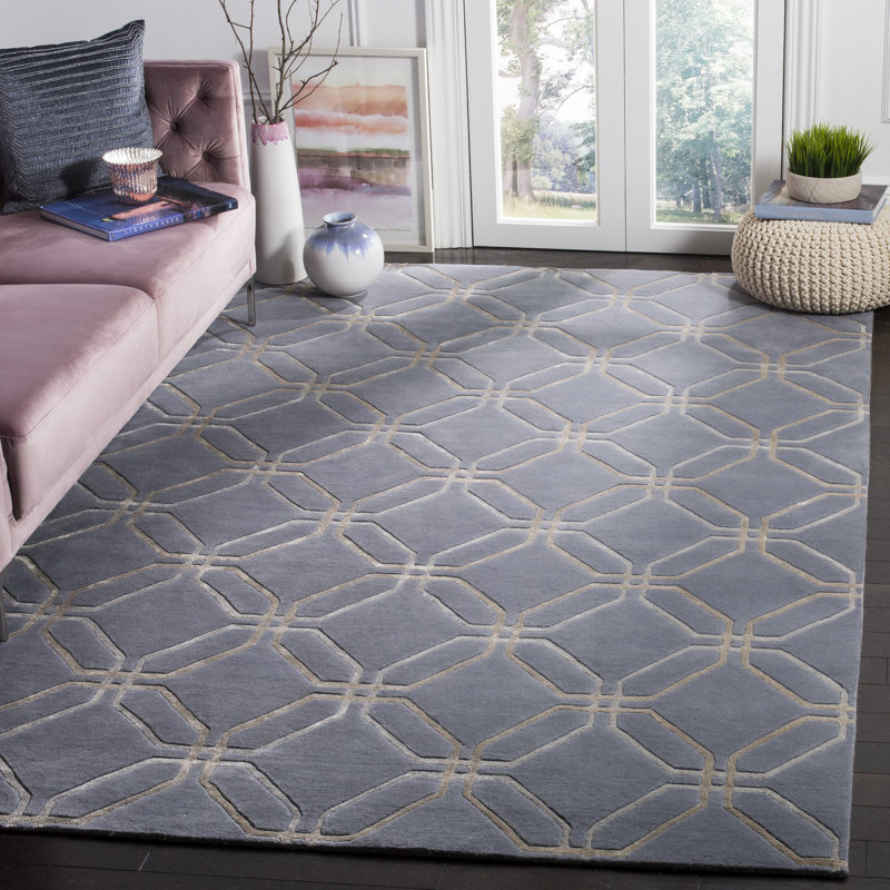 Tapis tibétain en laine noué à la main, Rectangle 6 pi x 9 pi