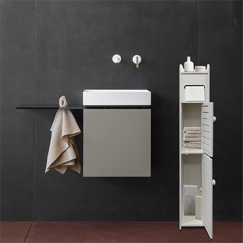 Petite armoire de rangement pour salle de bain, cabine de rangement pour papier hygiénique ...