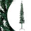 Moitié de sapin de Noël artificiel vert mince avec incrustations décoratives peu encombrantes-140888088-140888066