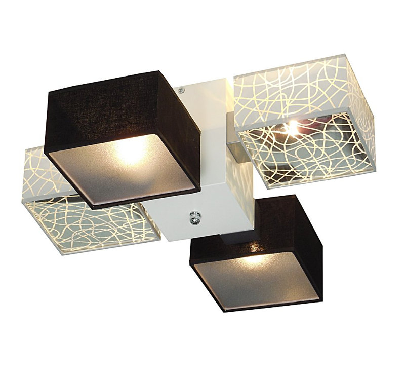 Miranda Semi Flush Mount, Light Brown, Black/Silver