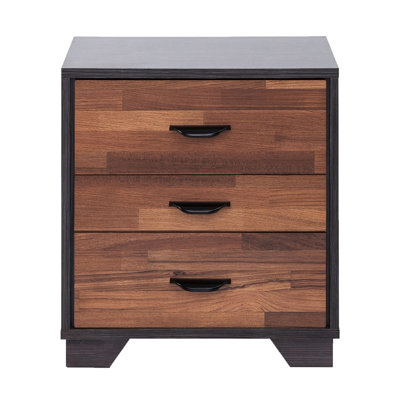 Walnut And Accent Table With 3 Drawers For Bedroom & Lounge Spacious Modern Design Home Decor