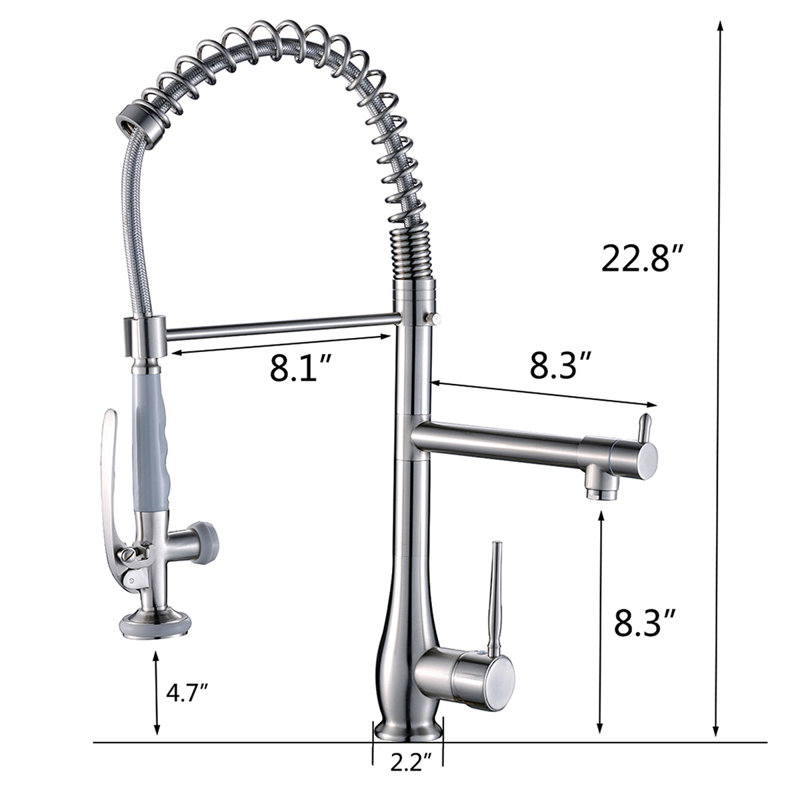 Commercial Kitchen Faucet Pull Down Sprayer Single Handle Kitchen Sink Faucet