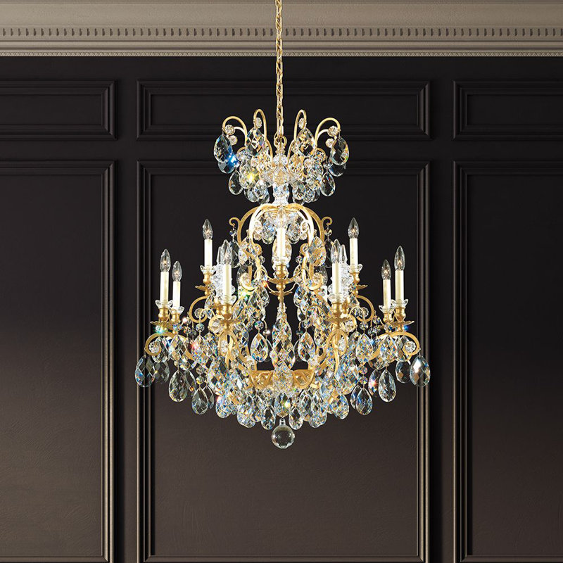 Renaissance 13 - Light Chandelier, French Gold, Heritage Clear
