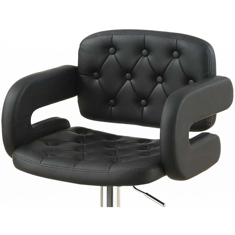 Tabouret de bar capitonné Classic, Noir