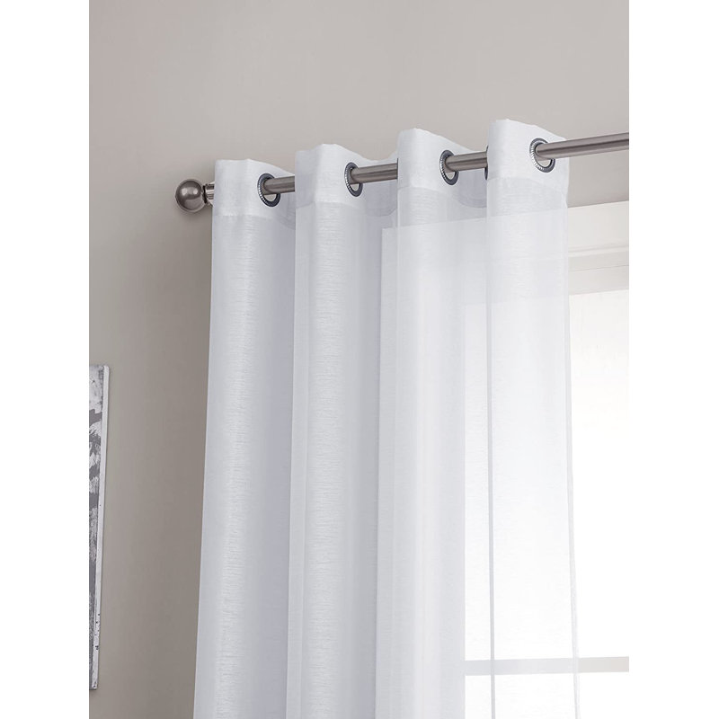 Paire de rideaux semi-transparents avec œillets Gurbir, L 54 po x L 84 po