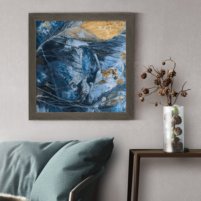 "Indigo", reproduction d’art sur toile encadrée, H 35,5 po x l 35,5 po x P 1,5 po, Cadre gris