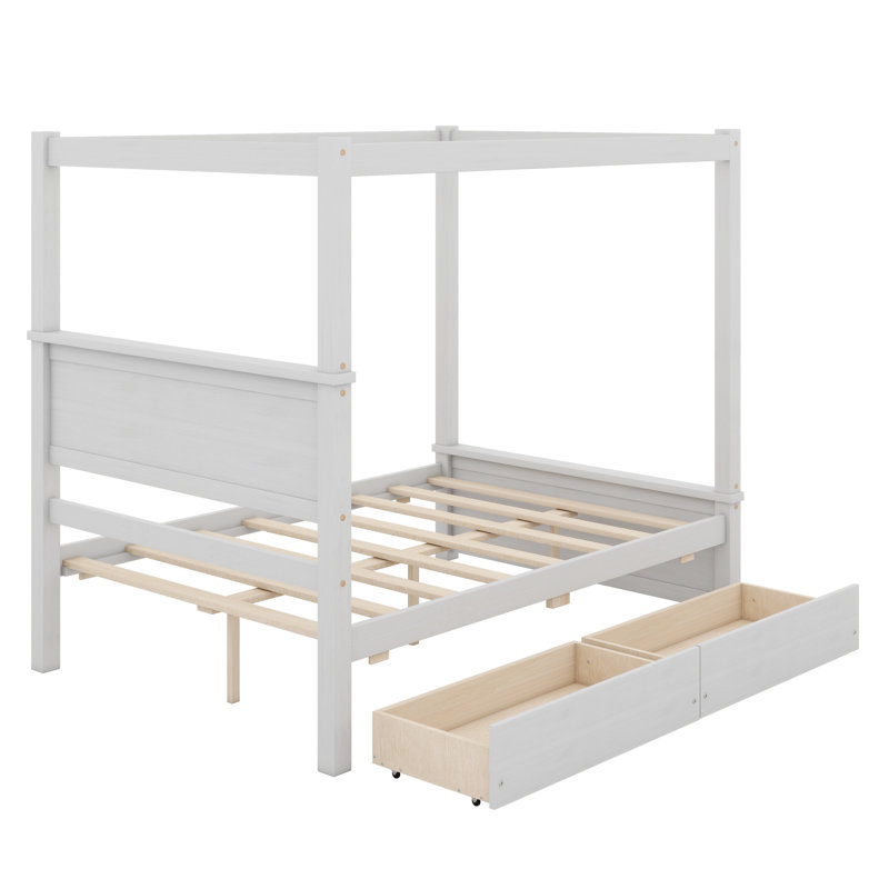 Lecil Canopy Storage Bed, Brushed White