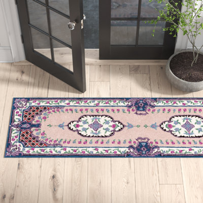 Luxembourg Floral Handmade Tufted Wool Pink/Ivory Area Rug