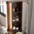 43.5" Modern Makeup Vanity Desk Set with LED Mirror, Glass Top, 10 Drawers & 2 Glass Cabinets, Charging Station and Stool-1618701848
