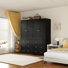 Armoire 4 portes avec miroir et 6 tiroirs Sandrea