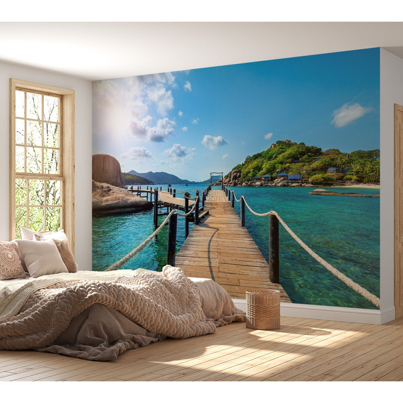 Papier peint de qualité supérieure - paradis tropical, L 96 po x l 120 po
