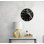 Horloge murale en marbre noir, art doré de luxe, grand décor en verre trempé, montre ronde moderne, cadeau de bureau à chiffres romains, conception abstraite